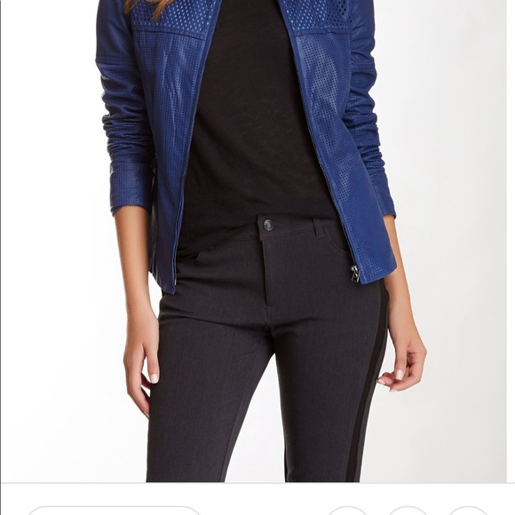 My Tribe Blue Perforated Genuine leather jacket - Picture 6 of 8